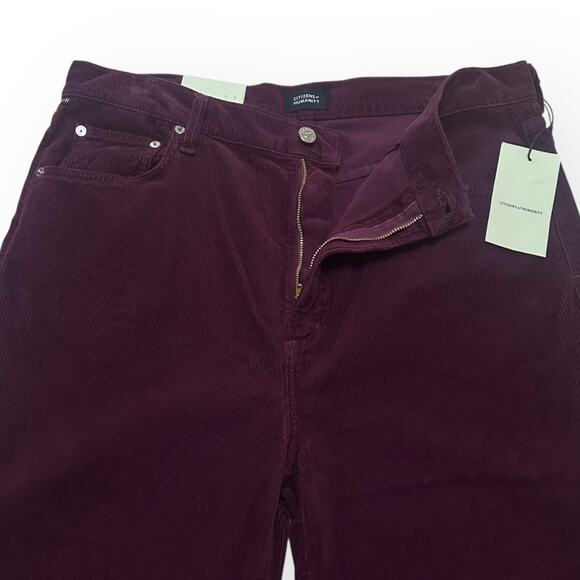New $240 CITIZENS OF HUMANITY Paloma Corduroy Pants Wide Leg Baggy Red Hippie - Picture 6 of 13